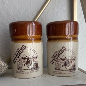 Wyoming Souvenir Ceramic Salt and Pepper Shakers